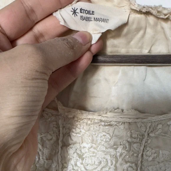 Designers original satin silk heavy thread embroidered mini frill dress - Picture 4 of 5